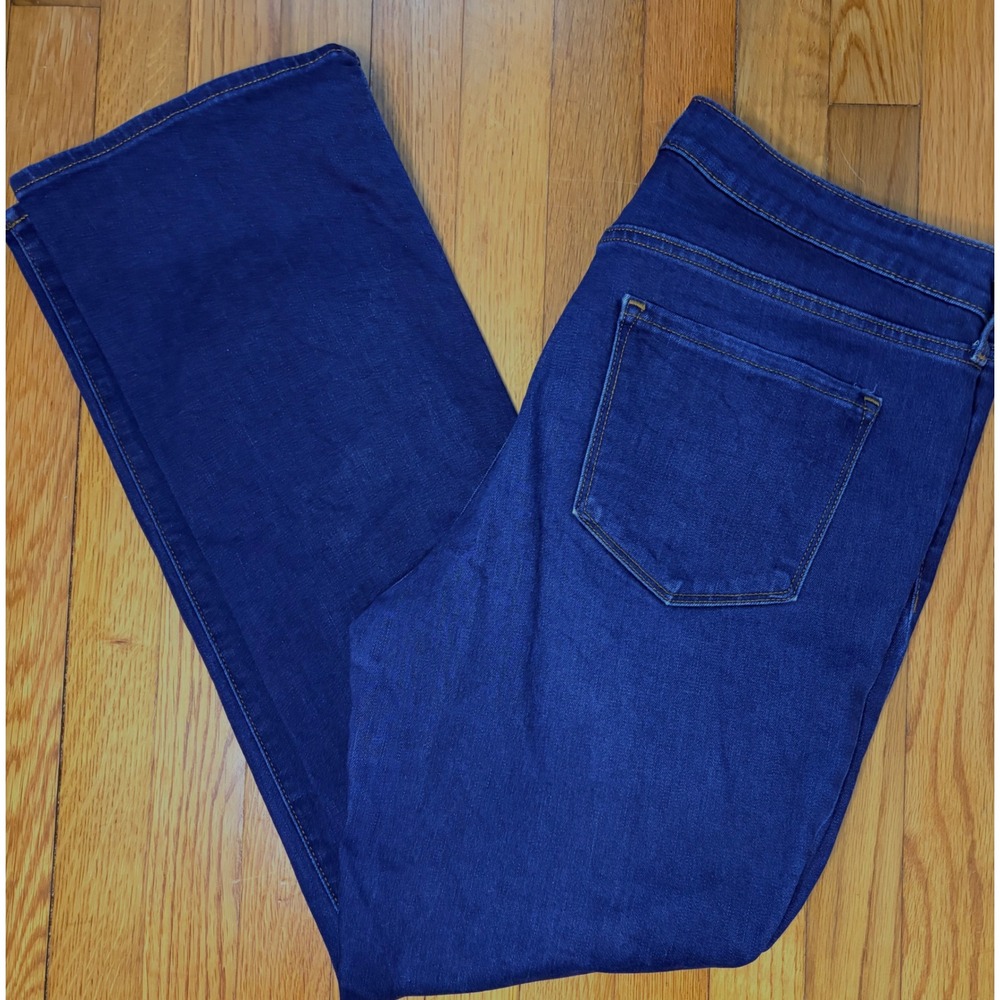 Old Navy Kicker‎ Boot Cut Mid Rise Dark Wash Jeans Women Size 14 minimalistic